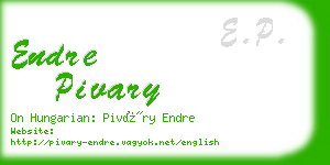 endre pivary business card